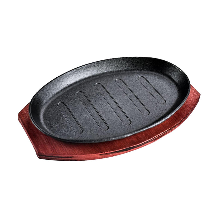 Steak Fry Plate Nonstick Oval Shape Teppanyaki Grill Pan for Kitchen Cooking 8inch