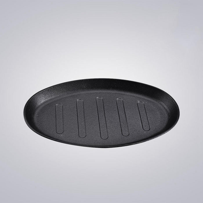 Steak Fry Plate Nonstick Oval Shape Teppanyaki Grill Pan for Kitchen Cooking 8inch