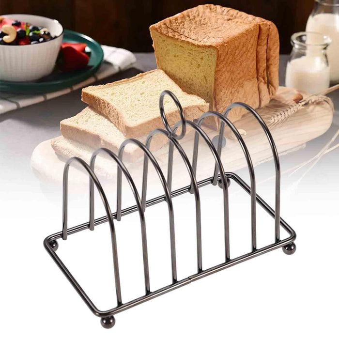 Toast Rack Holder Portable Countertop Decoration Bread Stand Bread Loaf Stand Black