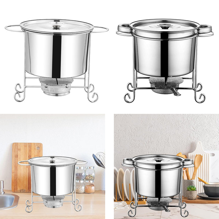 Stock Pot Round with Lid Hotpot Pot for Party Restaurant Pasta, Noodles, Egg without Handle