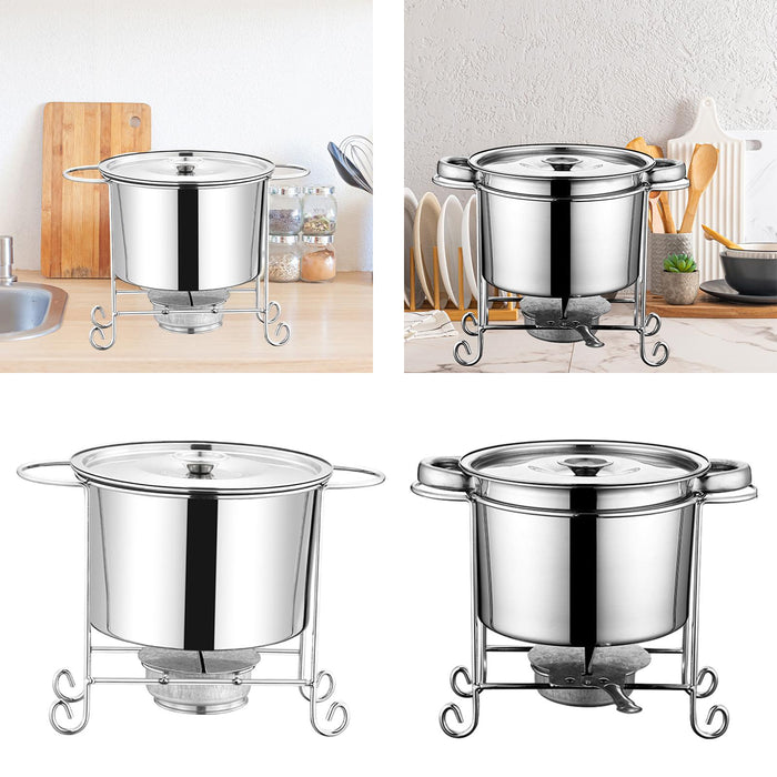 Stock Pot Round with Lid Hotpot Pot for Party Restaurant Pasta, Noodles, Egg without Handle