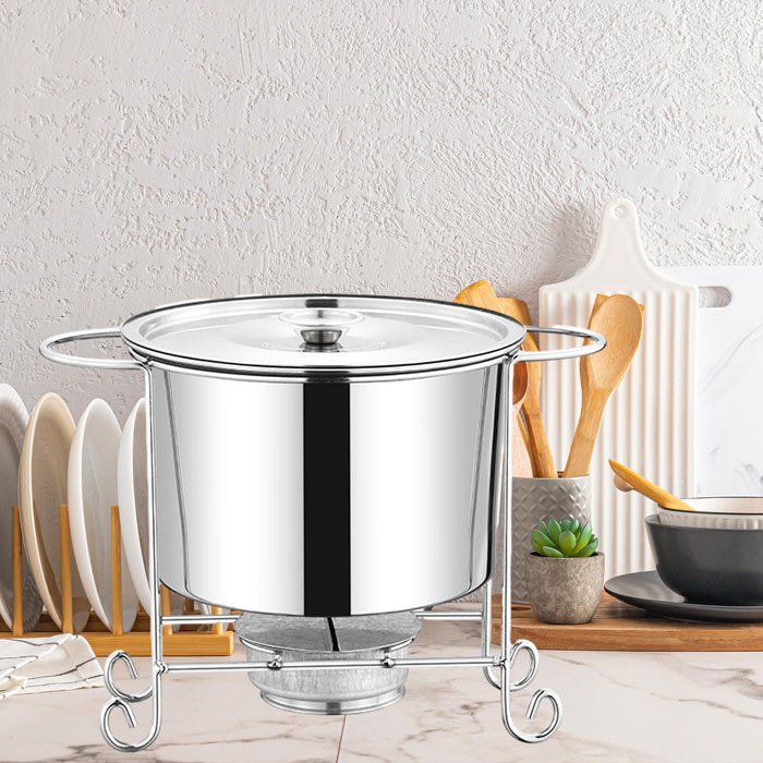 Stock Pot Round with Lid Hotpot Pot for Party Restaurant Pasta, Noodles, Egg without Handle