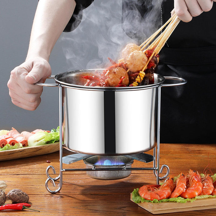 Stock Pot Round with Lid Hotpot Pot for Party Restaurant Pasta, Noodles, Egg without Handle