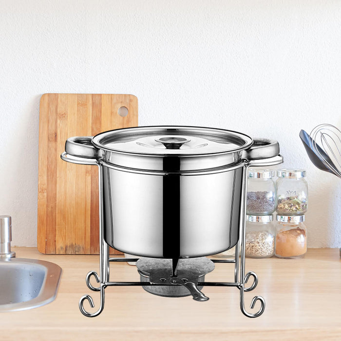 Stock Pot Round with Lid Hotpot Pot for Party Restaurant Pasta, Noodles, Egg with Handle