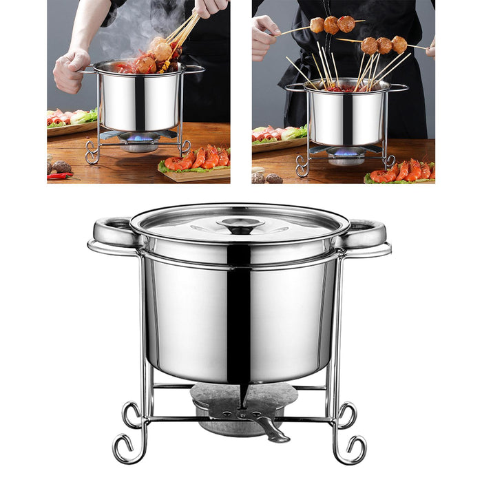 Stock Pot Round with Lid Hotpot Pot for Party Restaurant Pasta, Noodles, Egg with Handle