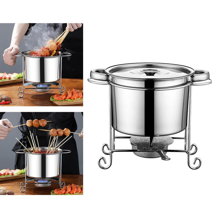 Stock Pot Round with Lid Hotpot Pot for Party Restaurant Pasta, Noodles, Egg with Handle