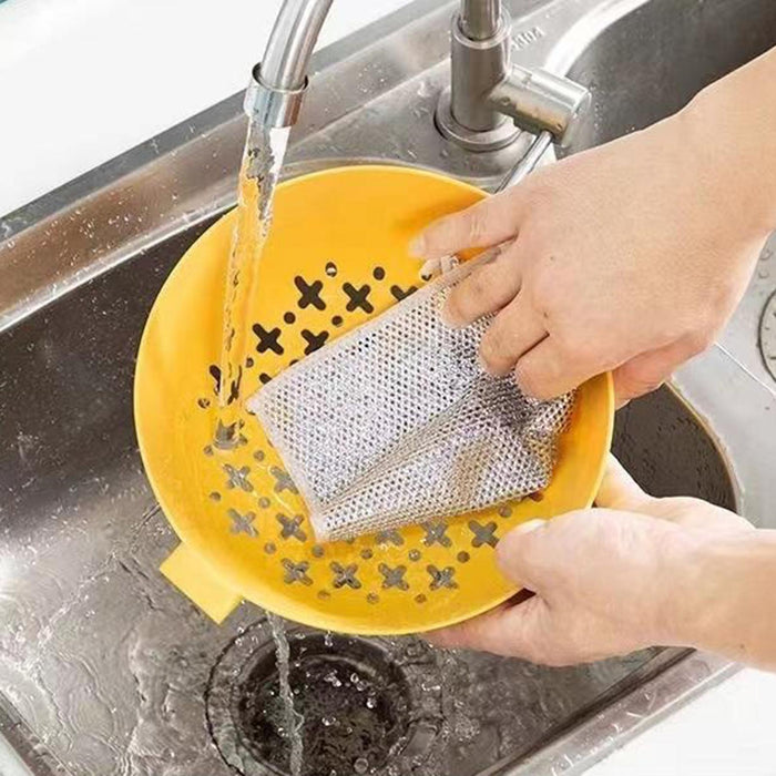 Wire Dishwashing Rags Non Scratch Scouring Pad for Restaurant Home Bathrooms 5 Pieces