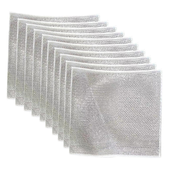 Wire Dishwashing Rags Non Scratch Scouring Pad for Restaurant Home Bathrooms 10 Pieces