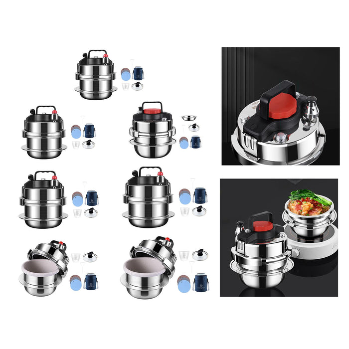 Stainless Steel Pressure Cooker for Commercial Kitchen Gas or Electric 0.8L