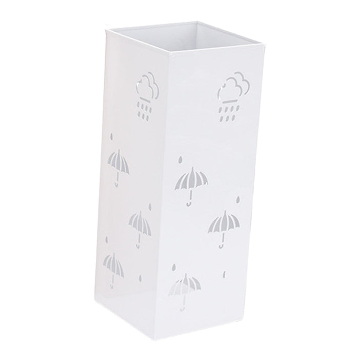 Umbrella Rack Storage Bin Square Umbrella Holder for Folding Umbrellas Canes white