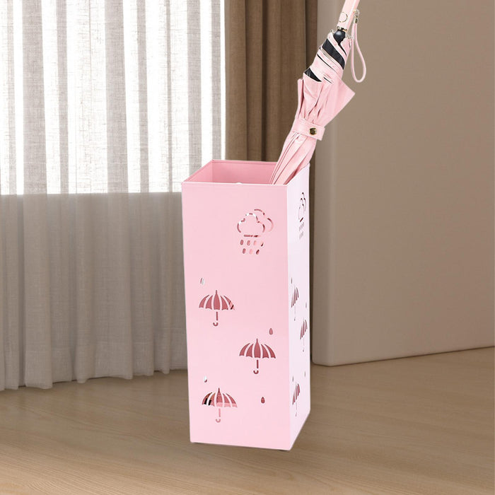 Umbrella Rack Storage Bin Square Umbrella Holder for Folding Umbrellas Canes pink