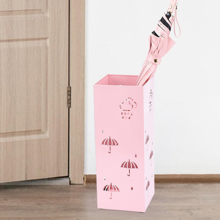 Umbrella Rack Storage Bin Square Umbrella Holder for Folding Umbrellas Canes pink