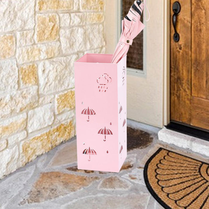 Umbrella Rack Storage Bin Square Umbrella Holder for Folding Umbrellas Canes pink