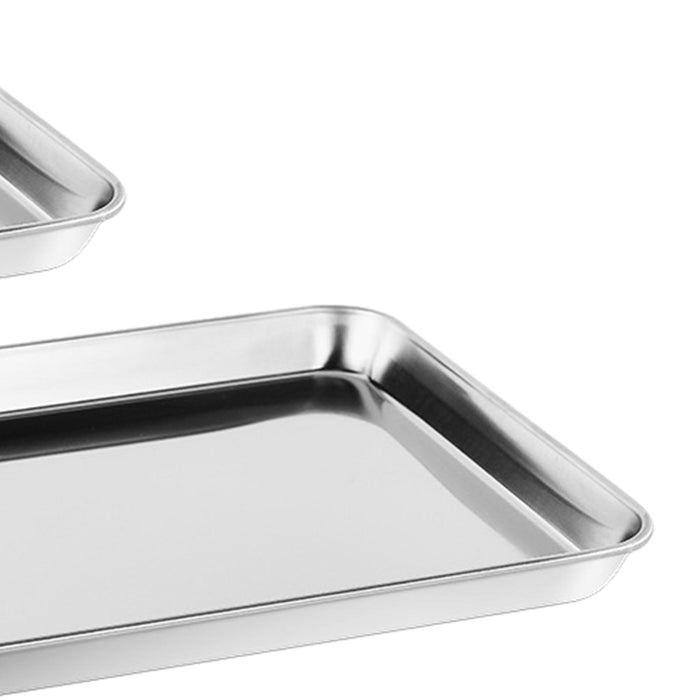 Stainless Steel Nonstick Easy to Clean Baking Sheet for Party Kitchen Baking 22.8cmx14.8cmx1.2cm