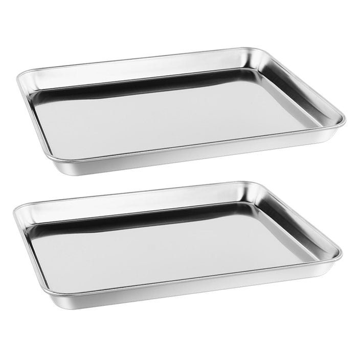 Stainless Steel Nonstick Easy to Clean Baking Sheet for Party Kitchen Baking 22.8cmx14.8cmx1.2cm