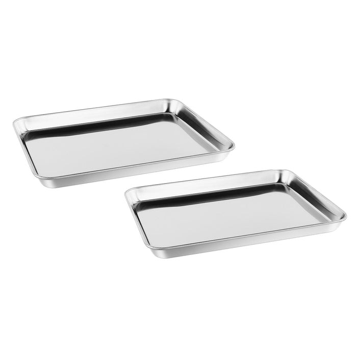 Stainless Steel Nonstick Easy to Clean Baking Sheet for Party Kitchen Baking 22.8cmx14.8cmx1.2cm