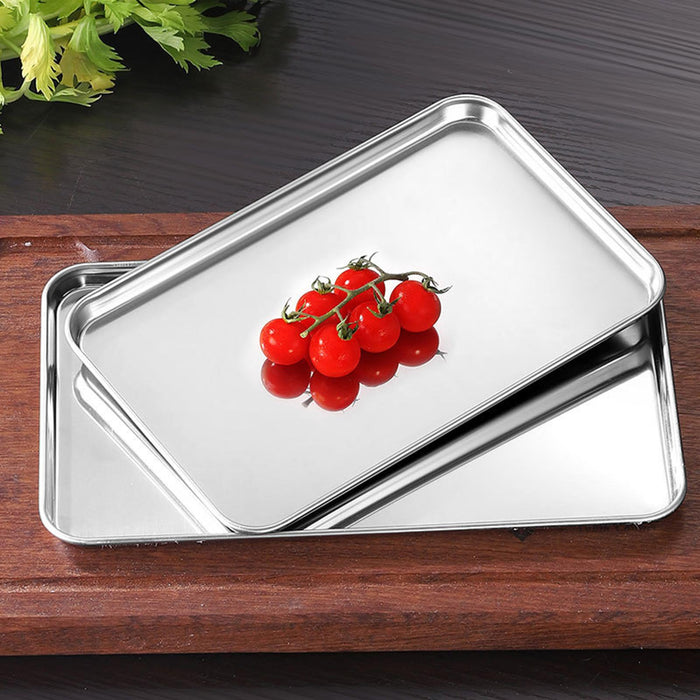 Stainless Steel Nonstick Easy to Clean Baking Sheet for Party Kitchen Baking 22.8cmx14.8cmx1.2cm