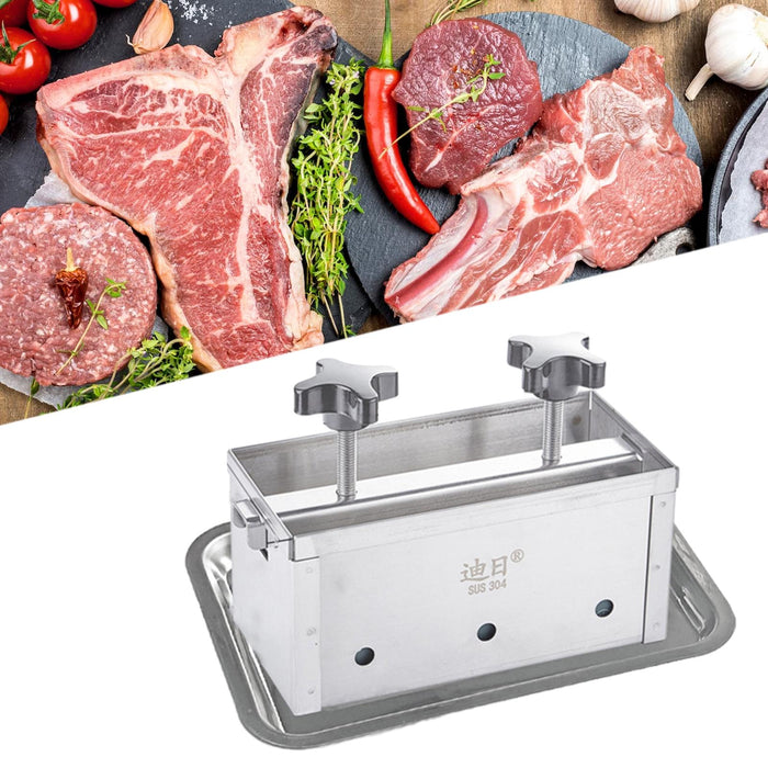 Stainless Steel Ham Meat Pressing Mold Box for Kitchen Tool Hamburger Making 1kg