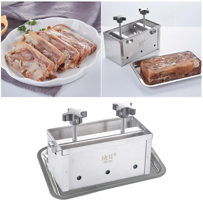 Stainless Steel Ham Meat Pressing Mold Box for Kitchen Tool Hamburger Making 1kg