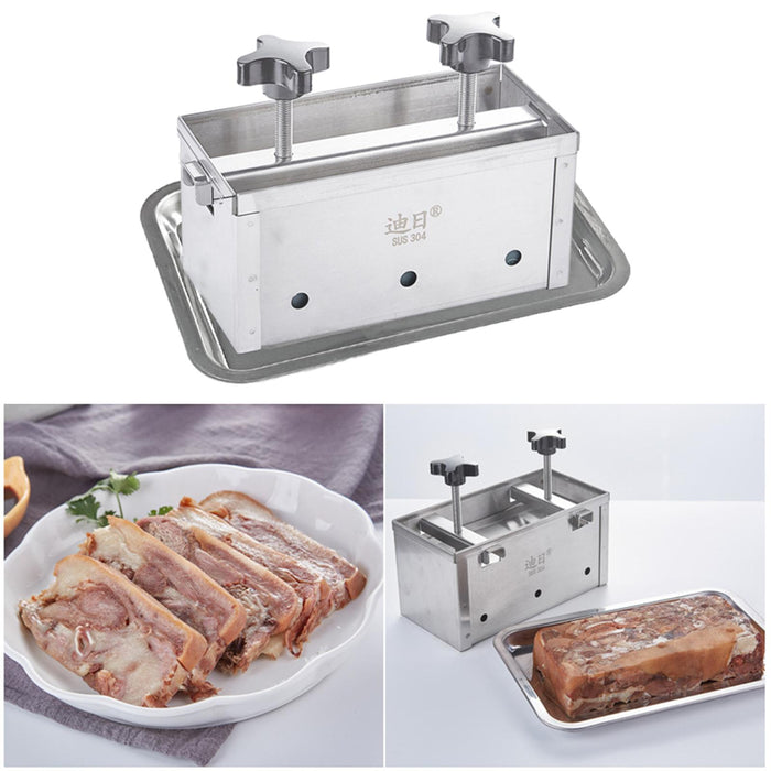 Stainless Steel Ham Meat Pressing Mold Box for Kitchen Tool Hamburger Making 1kg