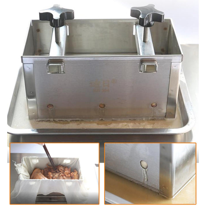 Stainless Steel Ham Meat Pressing Mold Box for Kitchen Tool Hamburger Making 1kg