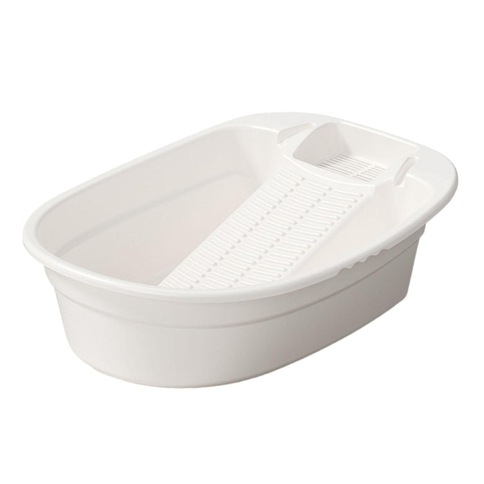 Washboard Basin Portable Non Slip Cleaning Basin for Pants Hand Wash Laundry White