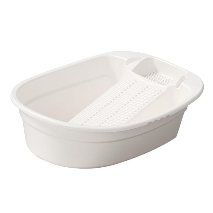 Washboard Basin Portable Non Slip Cleaning Basin for Pants Hand Wash Laundry White