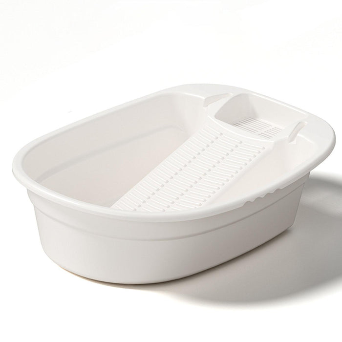 Washboard Basin Portable Non Slip Cleaning Basin for Pants Hand Wash Laundry White