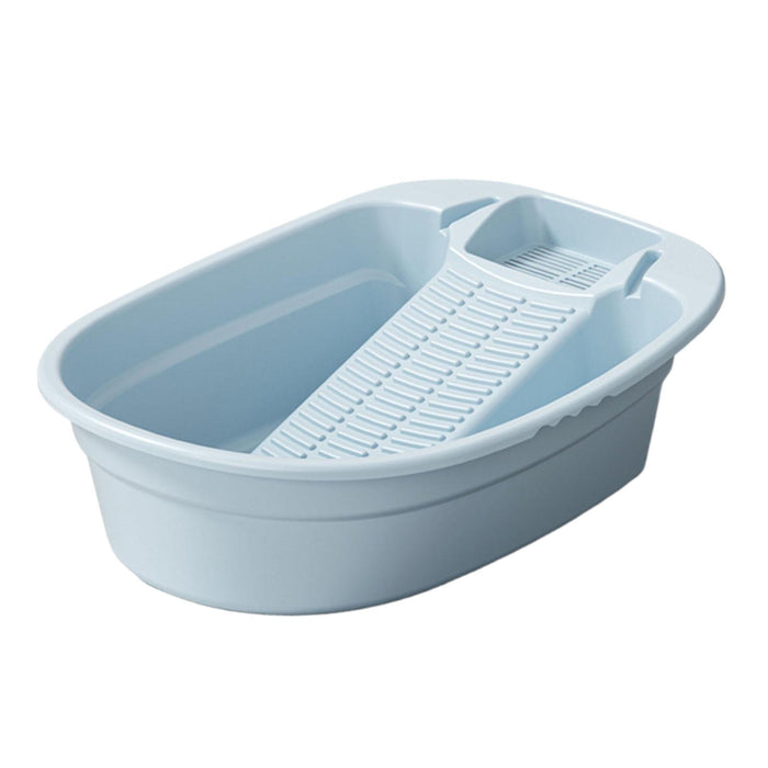 Washboard Basin Portable Non Slip Cleaning Basin for Pants Hand Wash Laundry Blue