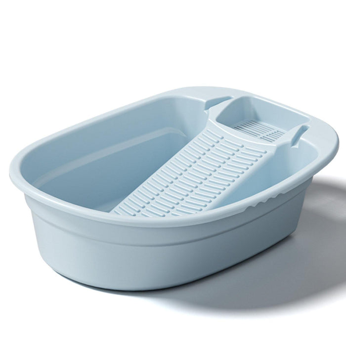 Washboard Basin Portable Non Slip Cleaning Basin for Pants Hand Wash Laundry Blue