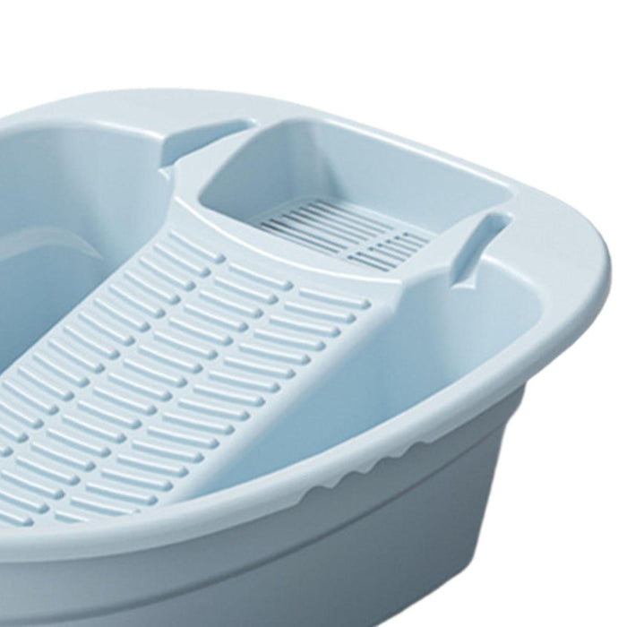 Washboard Basin Portable Non Slip Cleaning Basin for Pants Hand Wash Laundry Blue