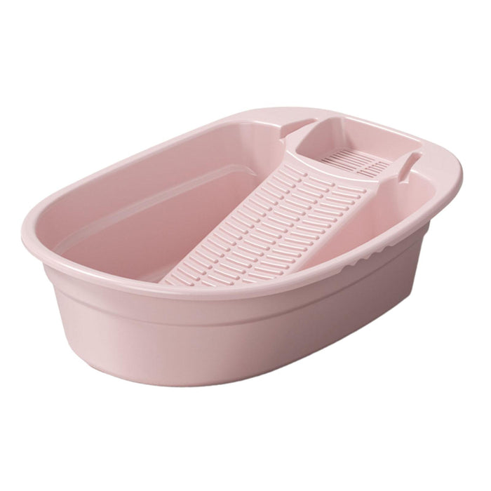 Washboard Basin Portable Non Slip Cleaning Basin for Pants Hand Wash Laundry Pink