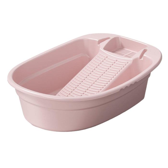 Washboard Basin Portable Non Slip Cleaning Basin for Pants Hand Wash Laundry Pink