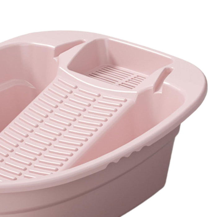 Washboard Basin Portable Non Slip Cleaning Basin for Pants Hand Wash Laundry Pink