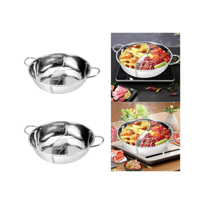 Stainless Steel Hot Pot Hot Pot Cooker Hot Pot Pan for Party Home Restaurant