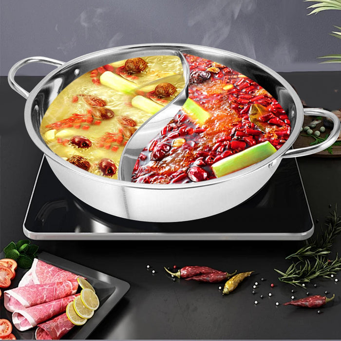 Stainless Steel Hot Pot Hot Pot Cooker Hot Pot Pan for Party Home Restaurant