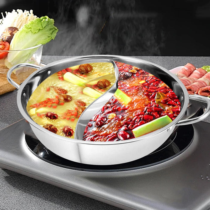 Stainless Steel Hot Pot Hot Pot Cooker Hot Pot Pan for Party Home Restaurant