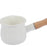 17oz Mini Sauce Pan with Wooden Handle for Heating Milk Melting Butter Coffee White