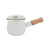 17oz Mini Sauce Pan with Wooden Handle for Heating Milk Melting Butter Coffee White