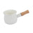 17oz Mini Sauce Pan with Wooden Handle for Heating Milk Melting Butter Coffee White