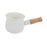 17oz Mini Sauce Pan with Wooden Handle for Heating Milk Melting Butter Coffee White