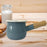 17oz Mini Sauce Pan with Wooden Handle for Heating Milk Melting Butter Coffee Light Blue