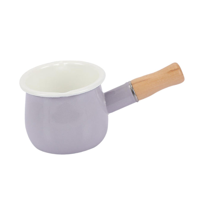 17oz Mini Sauce Pan with Wooden Handle for Heating Milk Melting Butter Coffee Light Violet