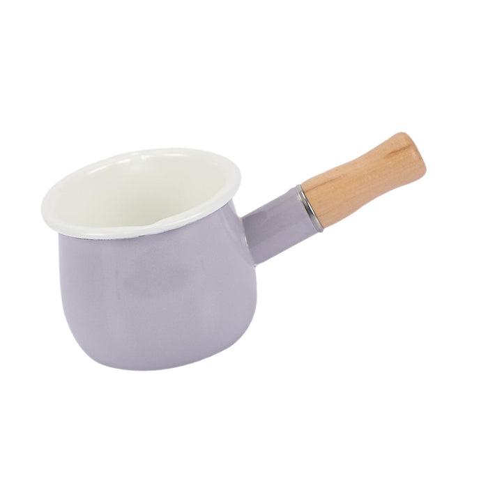 17oz Mini Sauce Pan with Wooden Handle for Heating Milk Melting Butter Coffee Light Violet