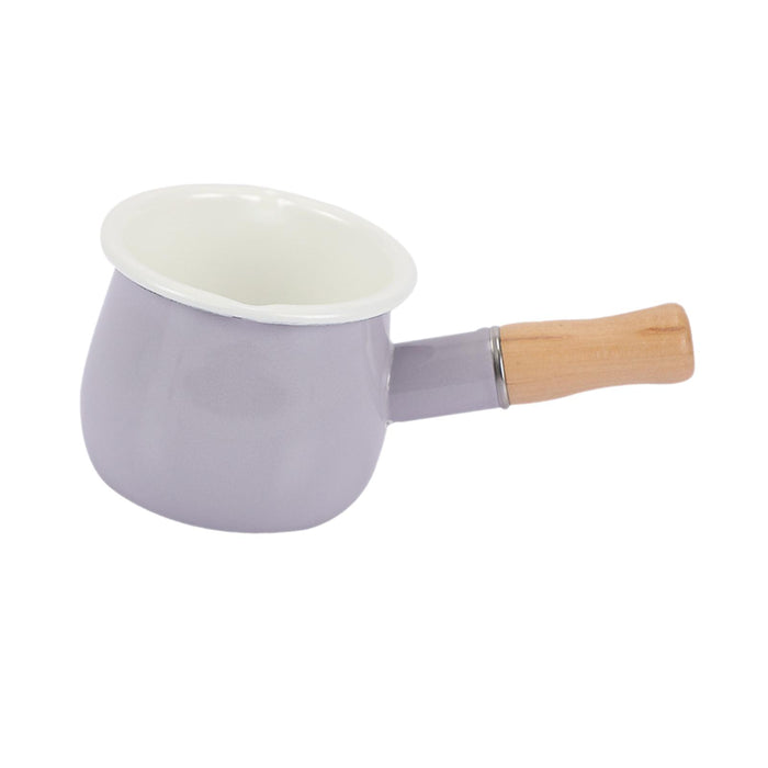 17oz Mini Sauce Pan with Wooden Handle for Heating Milk Melting Butter Coffee Light Violet