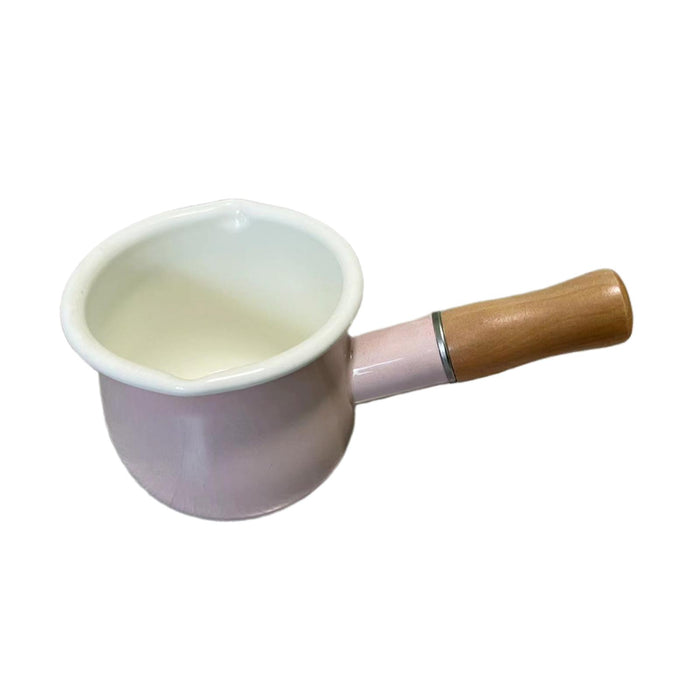 17oz Mini Sauce Pan with Wooden Handle for Heating Milk Melting Butter Coffee Pink