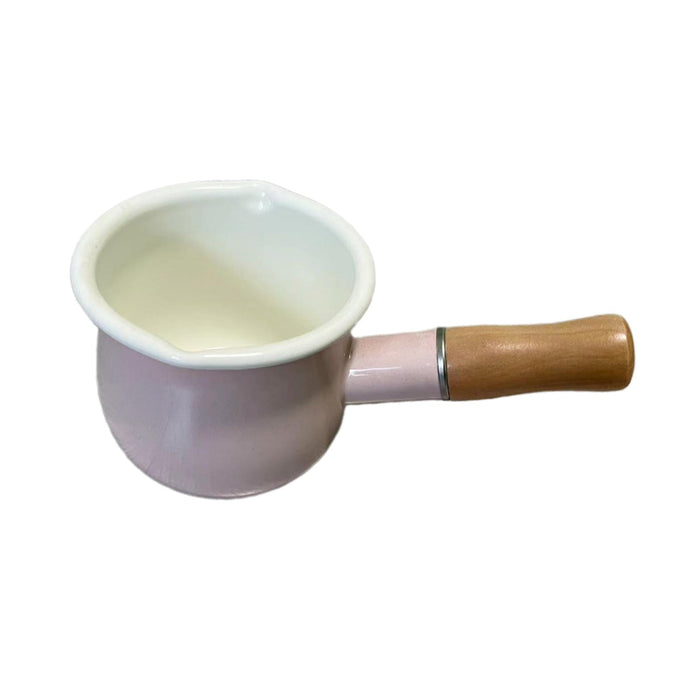 17oz Mini Sauce Pan with Wooden Handle for Heating Milk Melting Butter Coffee Pink