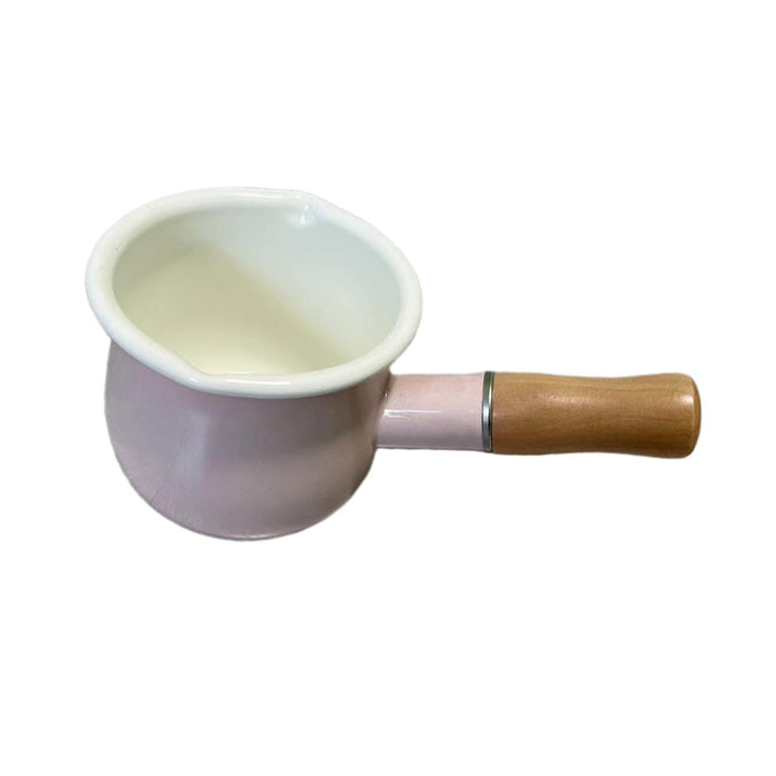 17oz Mini Sauce Pan with Wooden Handle for Heating Milk Melting Butter Coffee Pink