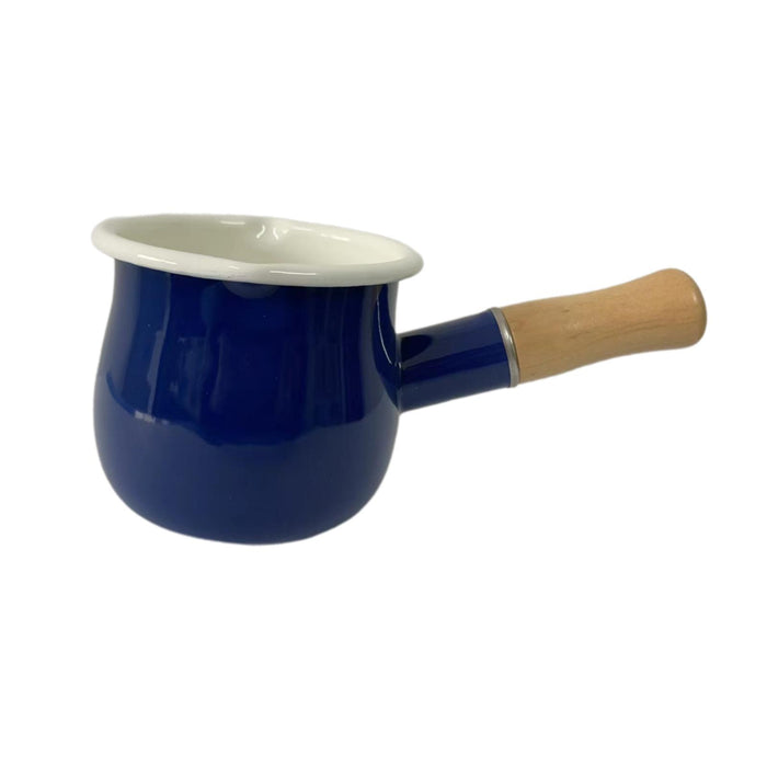 17oz Mini Sauce Pan with Wooden Handle for Heating Milk Melting Butter Coffee Blue