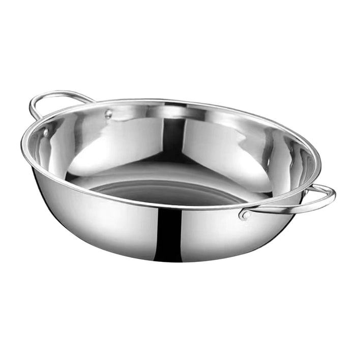 Stainless Steel Hot Pot Thickened Kitchen Cookware for Travel Picnic Camping 30cm No Divider